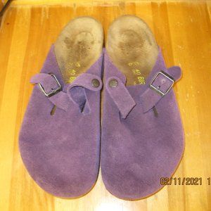 Birkenstock purple suede clogs, 40L9M7 wide